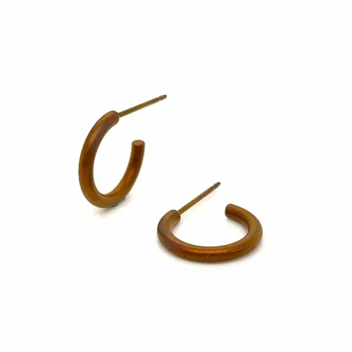 Small Round Tan Hoop Earrings